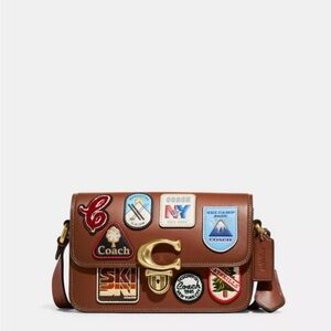 Coach Brown Crossbody Bag with Patchwork Design